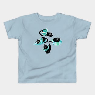 Purrfect Purradise - aqua blue Kids T-Shirt